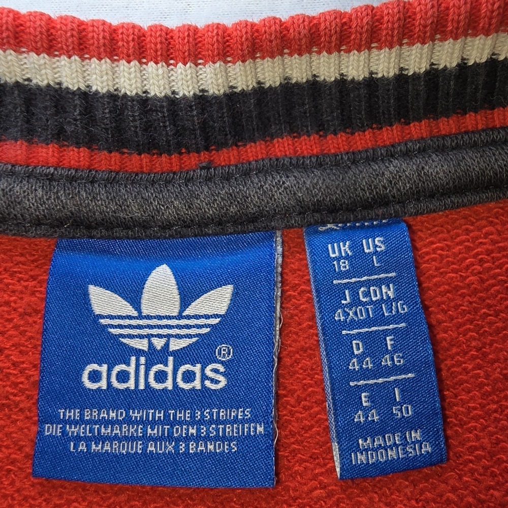 Vintage Adidas Originals Archives Sweatshirt‎ Red Black White Big Logo Y2 - Picture 4 of 11